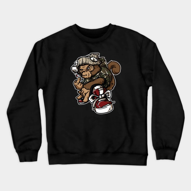 Hip Hop Monkey Graffiti Character Crewneck Sweatshirt by PhatStylez